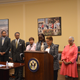 From Left. Rep. Ilhan Omar, David Johns, Rep. Emanuel Cleaver, Rep. Eddie Bernice Johnson, Dr. Alfiee Breland-Noble, Rep. Karen Bass, Rep. Bonnie Watson Coleman, Michael A. Lindsey, at the CBC Task Force on Black Youth Suicide and Mental Health brought together experts in Washington, D.C., April 30, 2019.